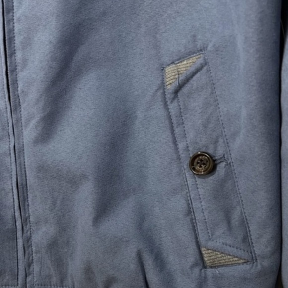 Tasso Elba Faux Suede Bomber Jacket Full Zip Up Men's Large Baby Powder Blue - Picture 6 of 13